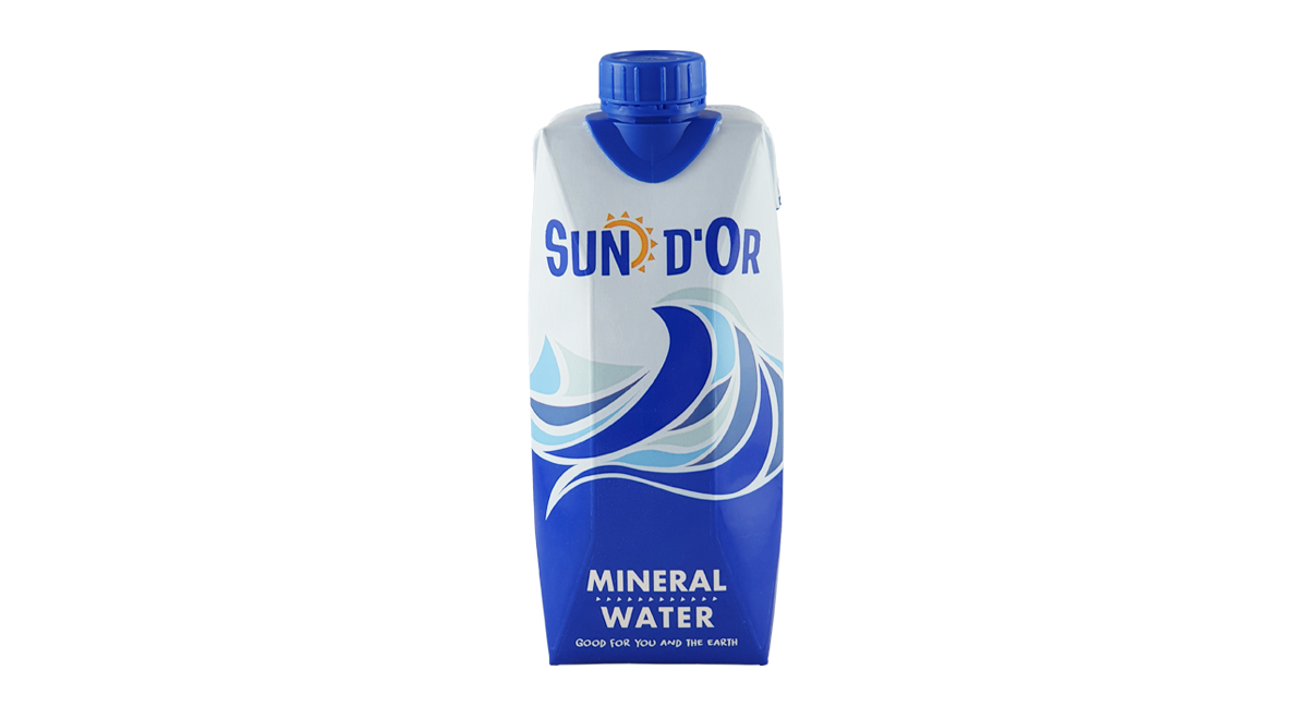 Nieuw bij AKOM! - Sun d'Or mineraalwater in Tetra pak!