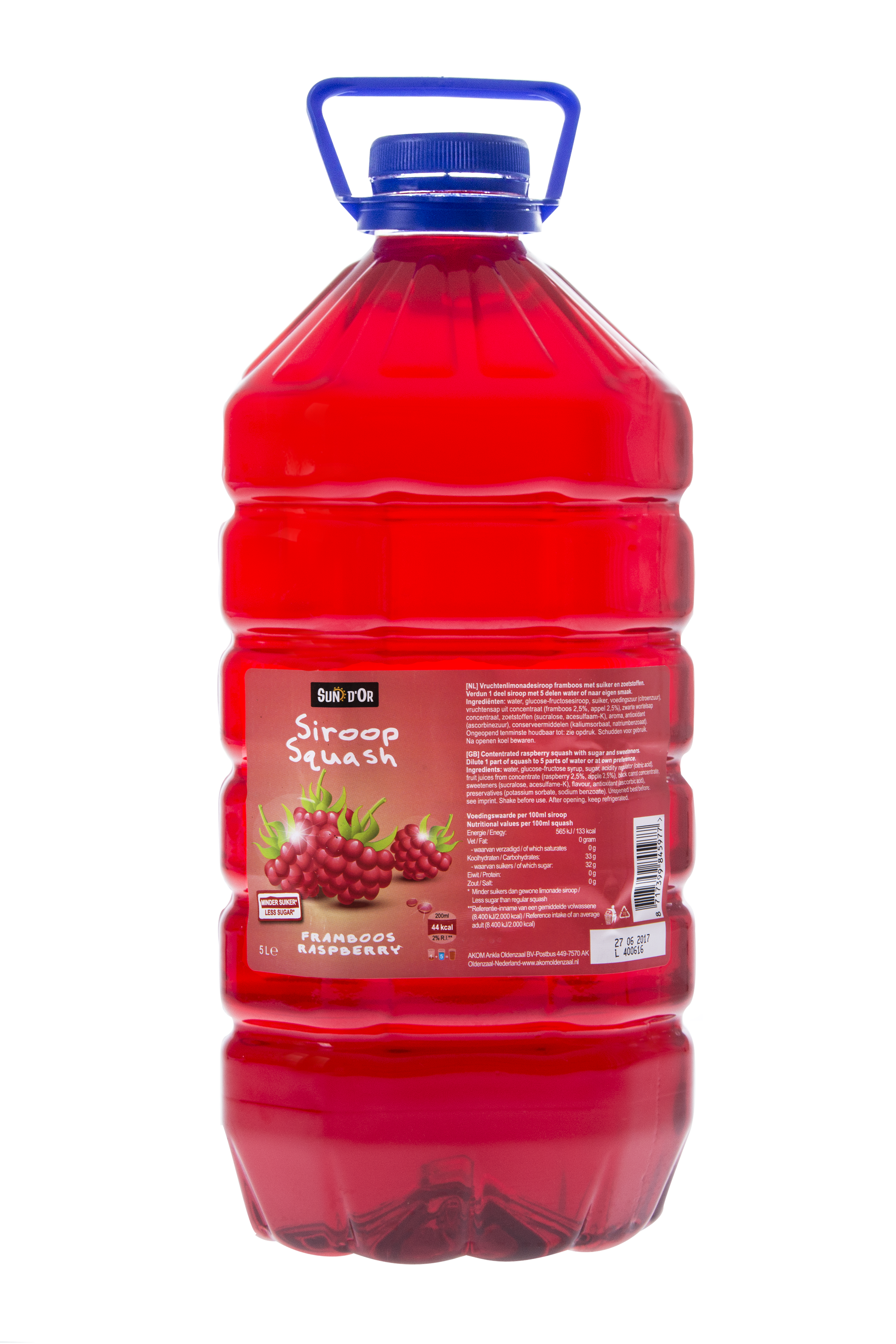 Framboos Vruchtenlimonade 5 liter