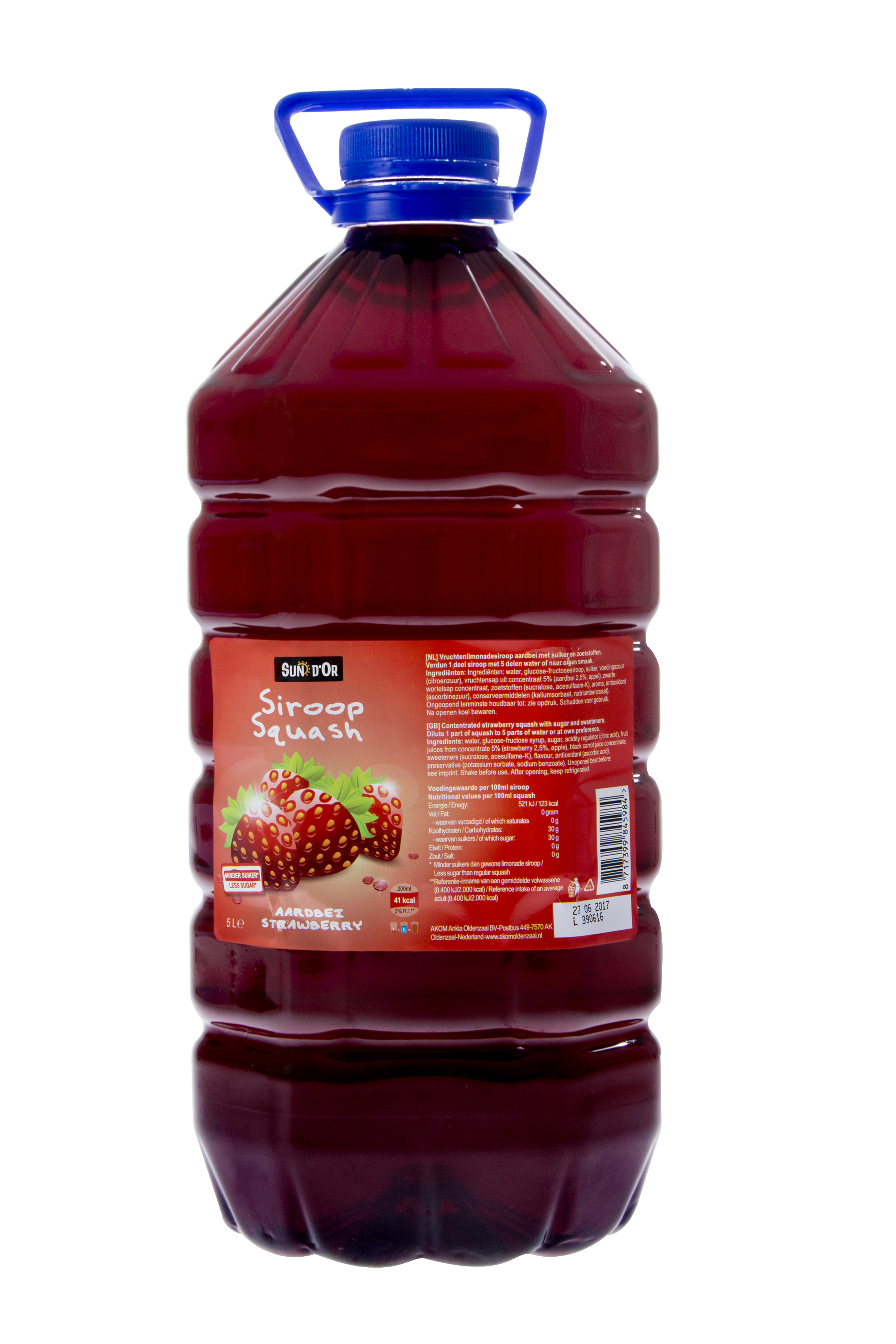 Aardbei Vruchtenlimonade 5 liter