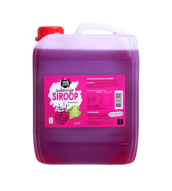 Suikervrije siroop framboos 0% can 5,0L