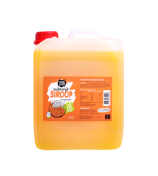 Suikervrije siroop sinaasappel 0% can 5,0L